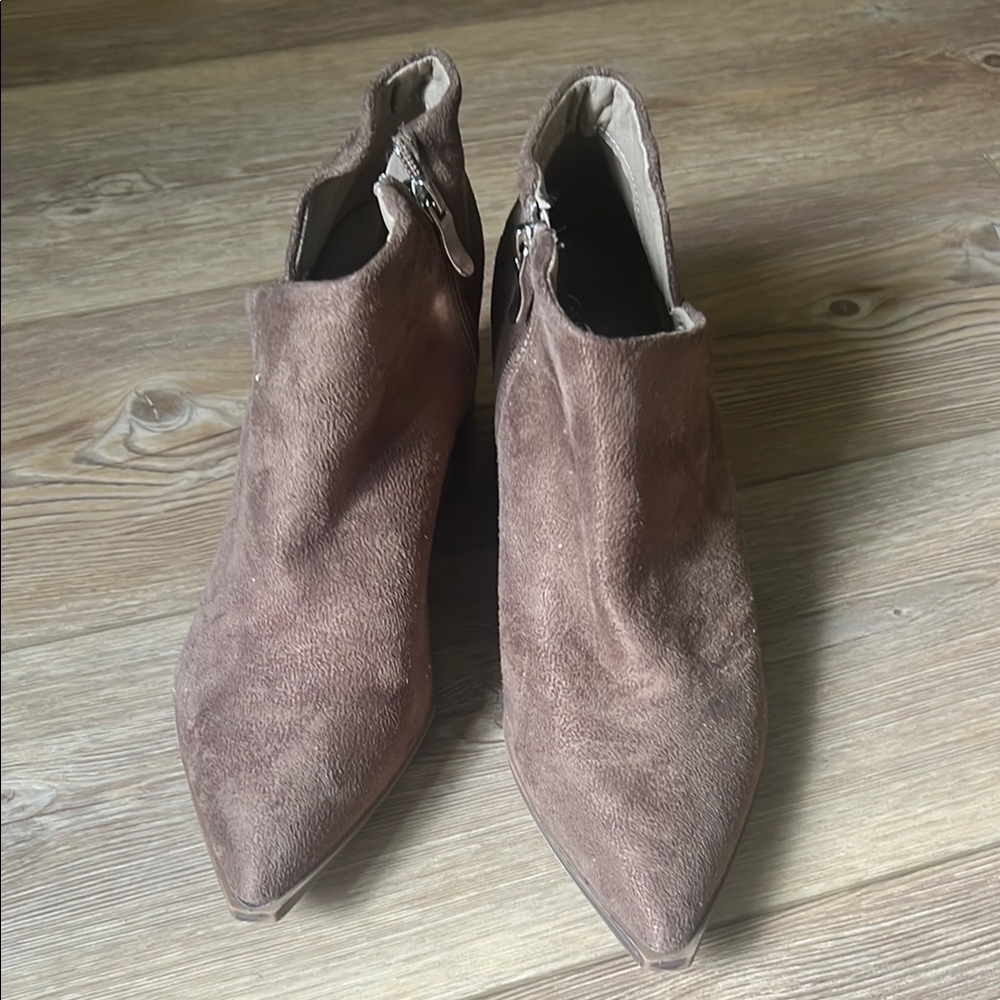Forever New Brown Ankle Booties with Pointed Toe